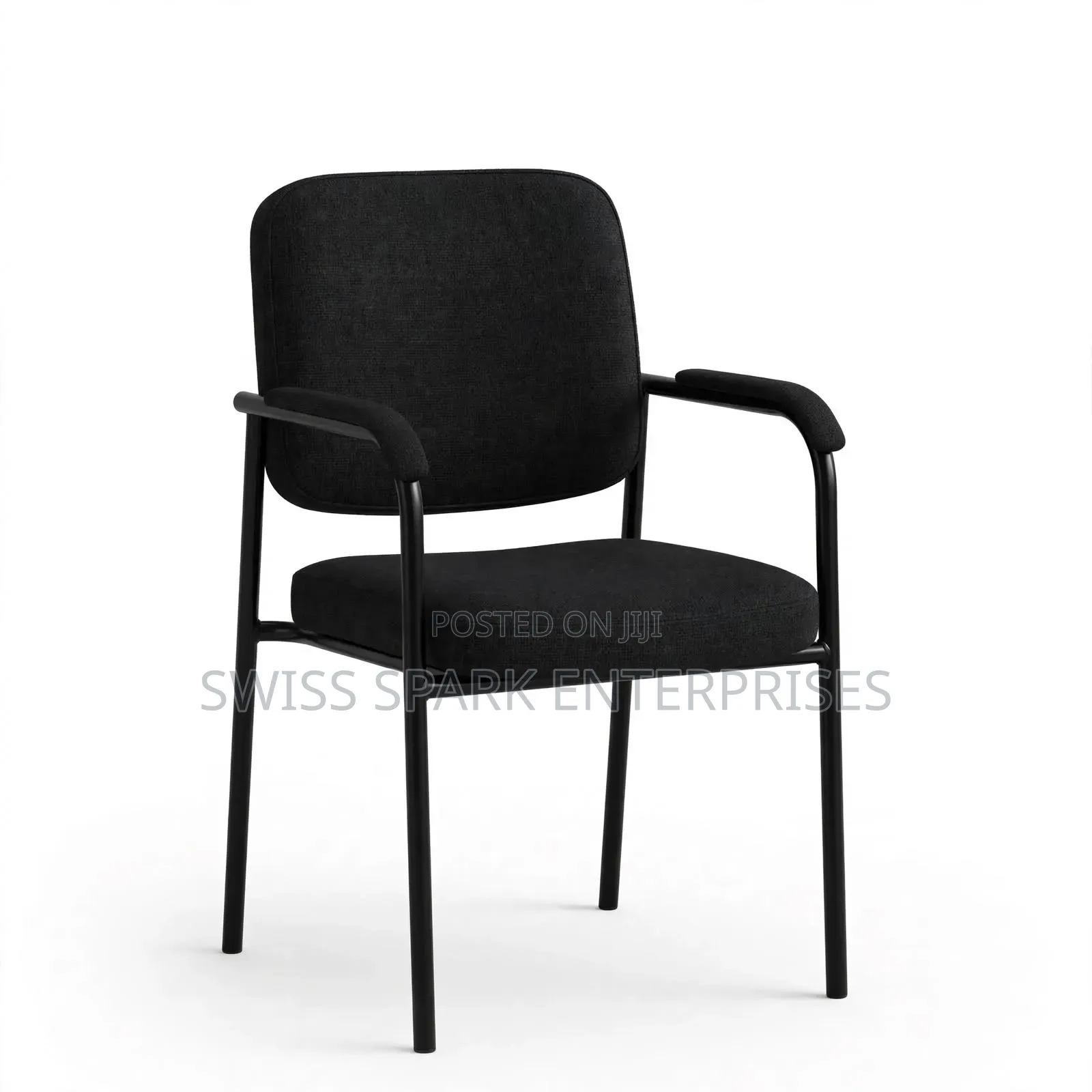 Black Fabric Office / Waiting Chair - Visitors Chair