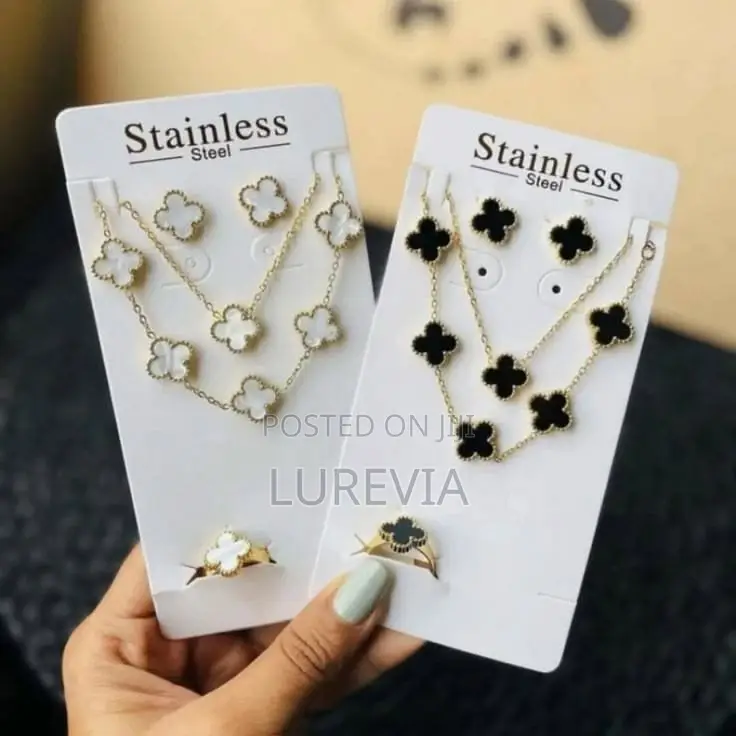 Clover-Inspired Stainless Steel Jewelry Sets