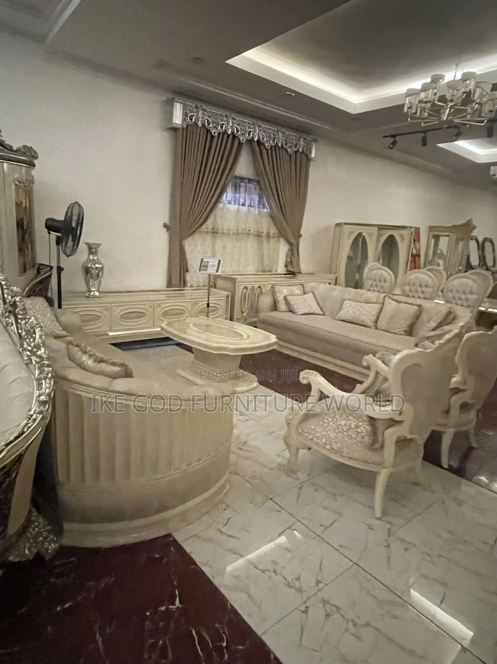 Full Set of High Classic Turkish Royal Fabric Sofa Chair
