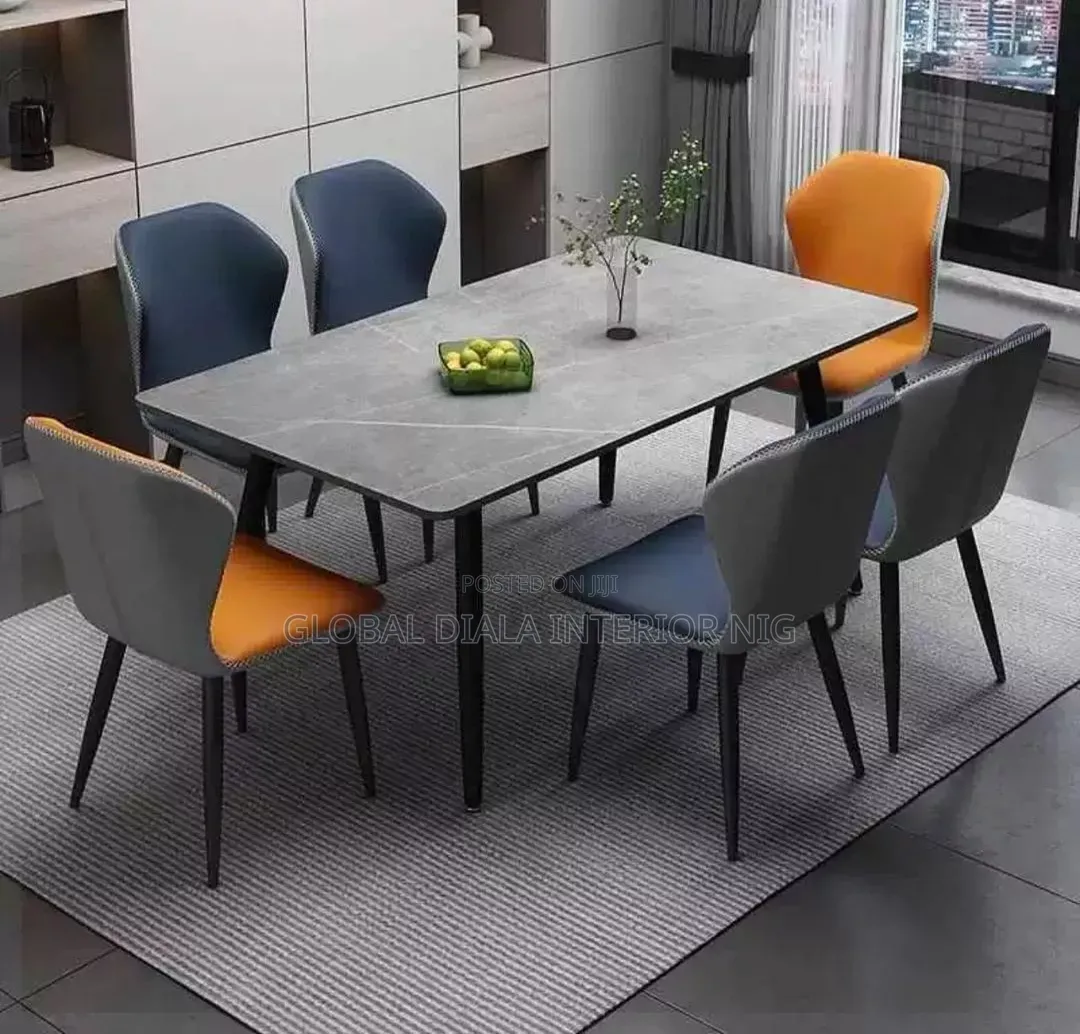 Complete Marble Dining Set by 6