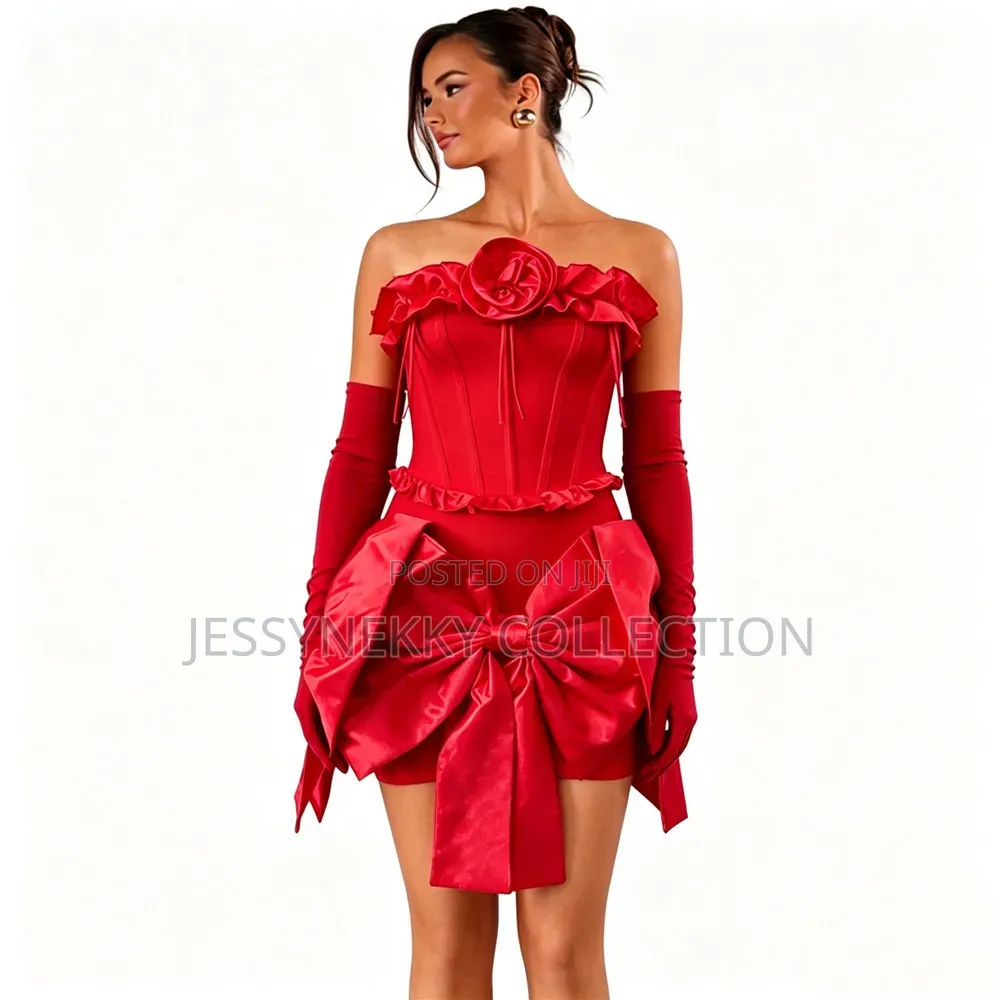 Classic Luxurious Ladies Bandage Dress With Hand Gloves