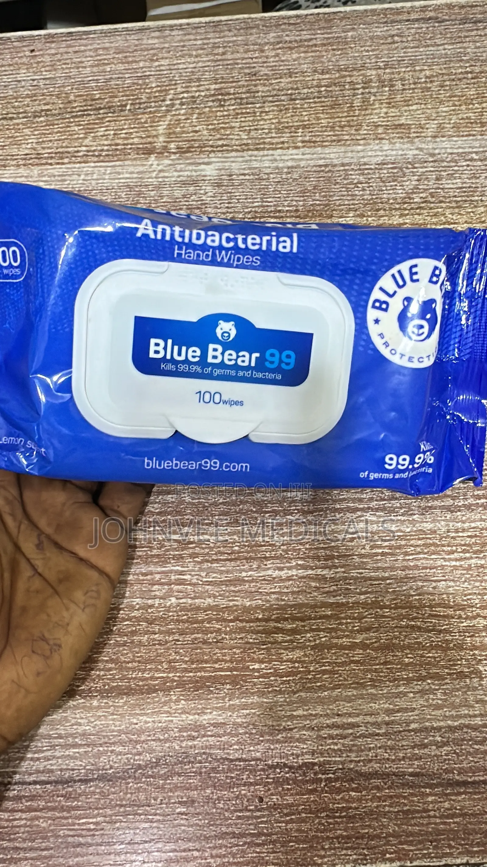 Antibacterial Blue Bear Hand Wipes