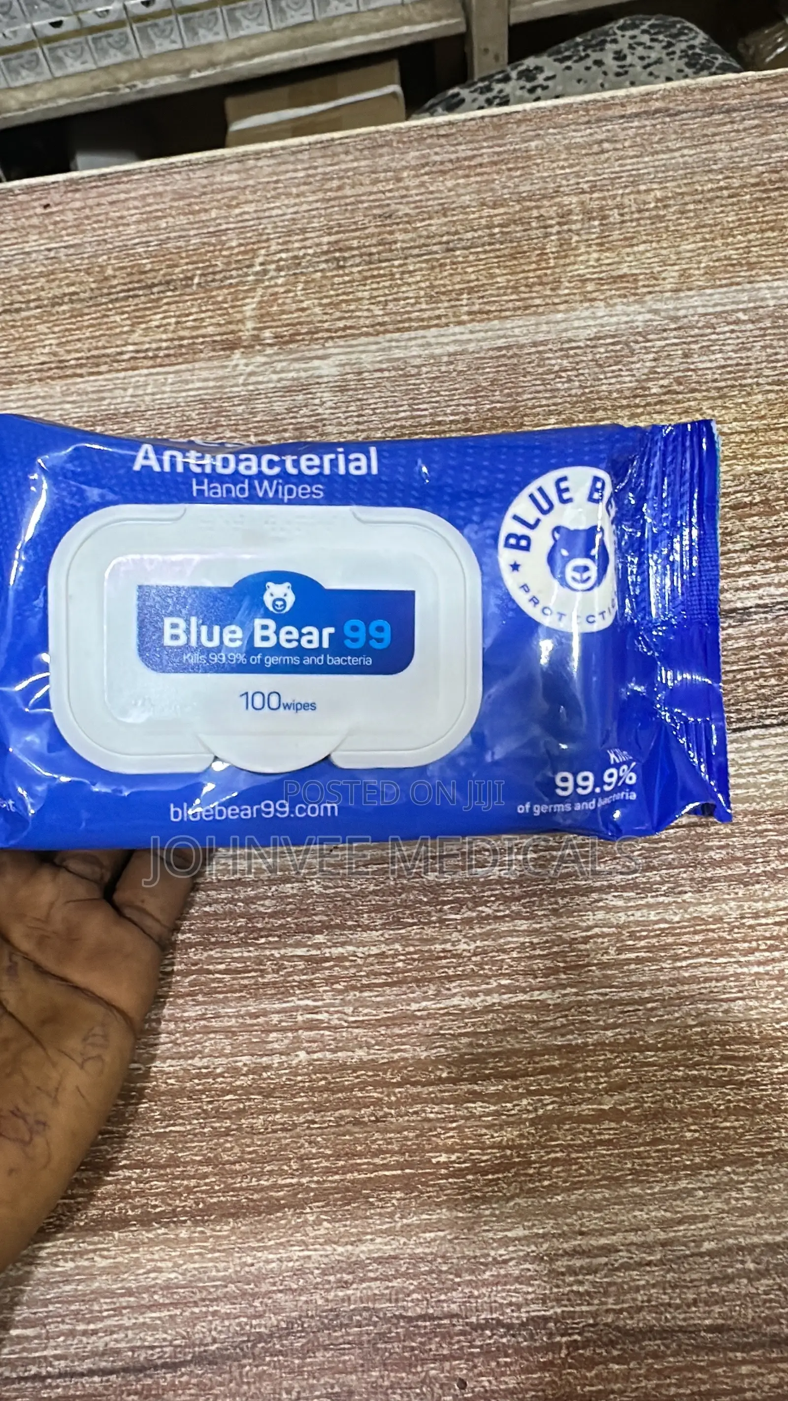 Antibacterial Blue Bear Hand Wipes