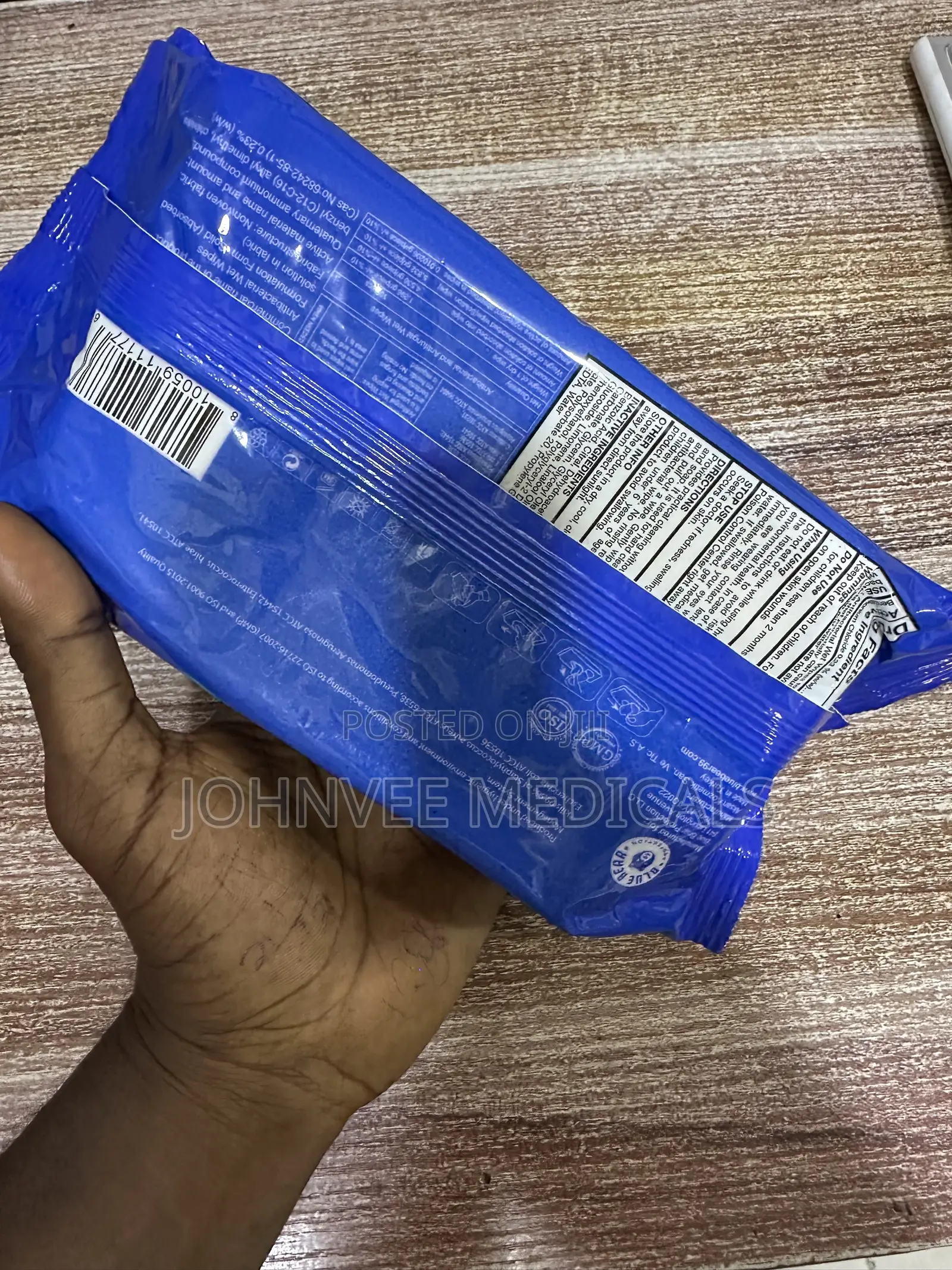 Antibacterial Blue Bear Hand Wipes