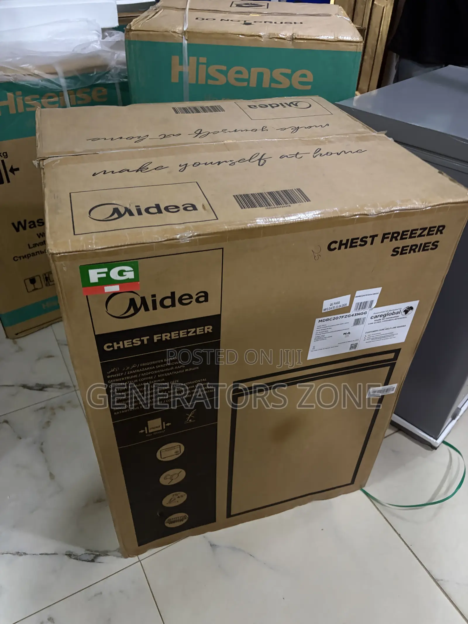 Midea 142L Home Chest Freezer – Grey