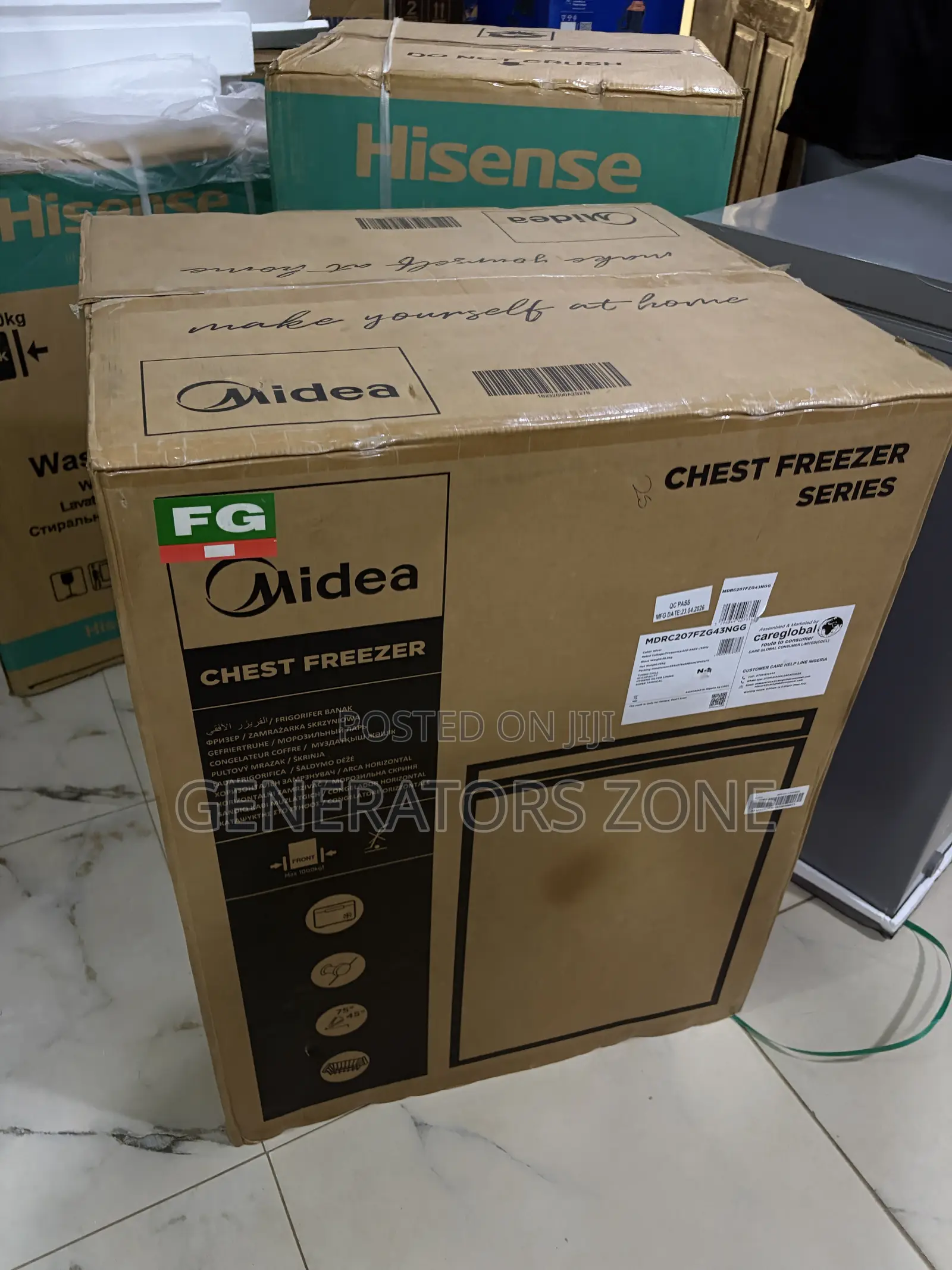 Midea 142L Home Chest Freezer – Grey
