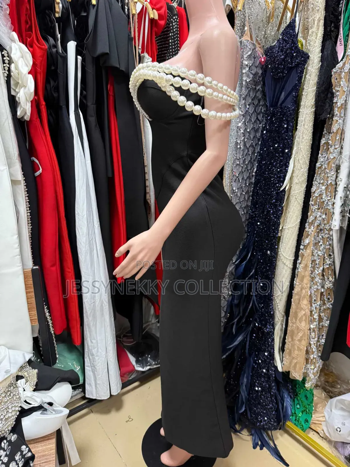 Quality Luxurious Ladies Bandage Dress With Beaded Hand