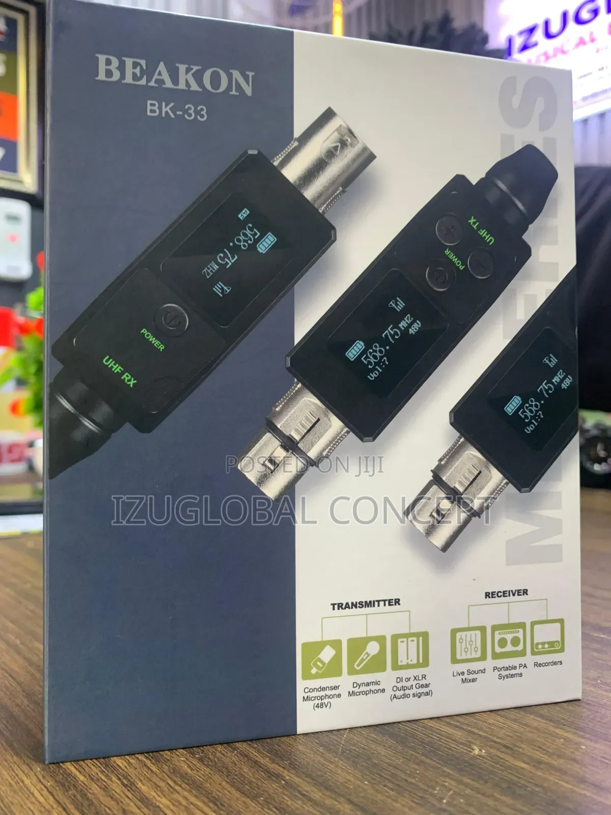 BEAKON BK-33 UHF Wireless Microphone System  150 Meter Range