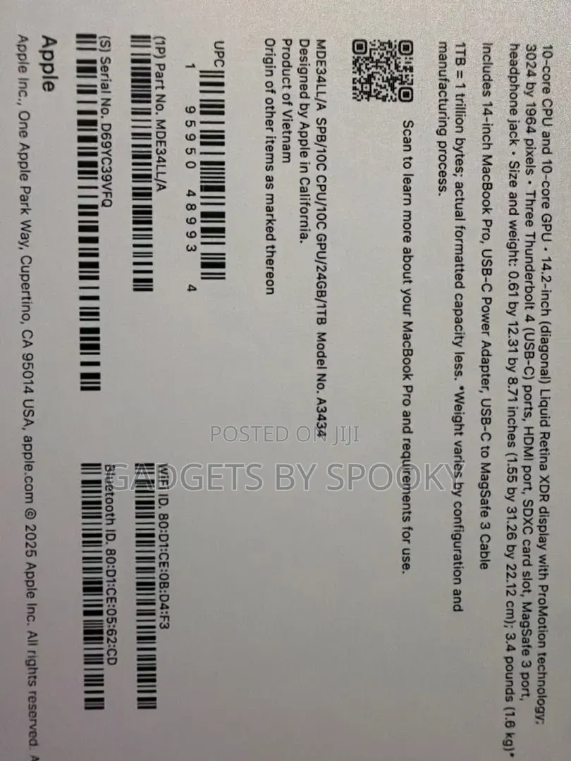 New Laptop Apple MacBook Pro 2026 M5 Max 36GB Apple M5 Max SSD 2T
