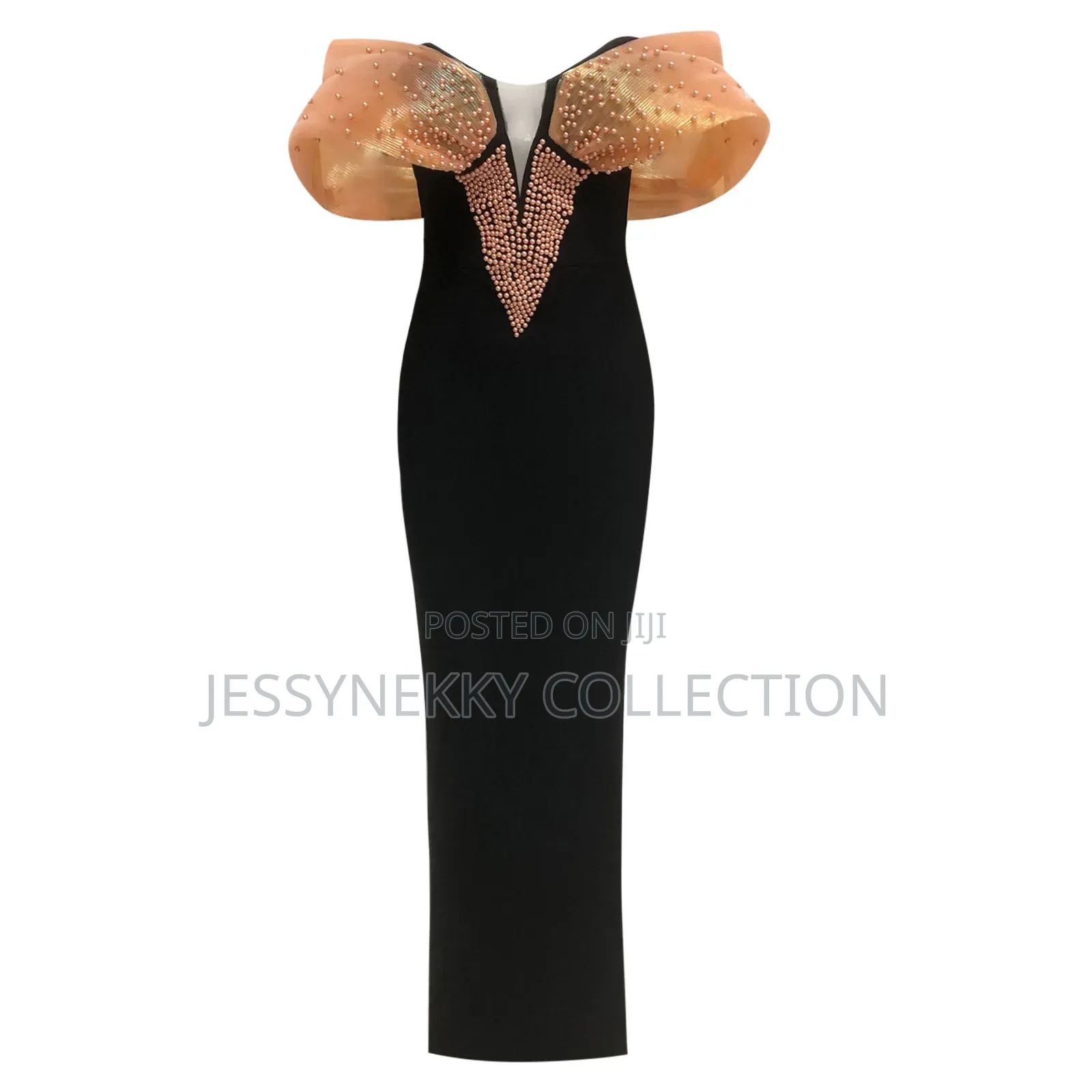 Quality Luxurious Ladies Bandage Dress With Orange Hand