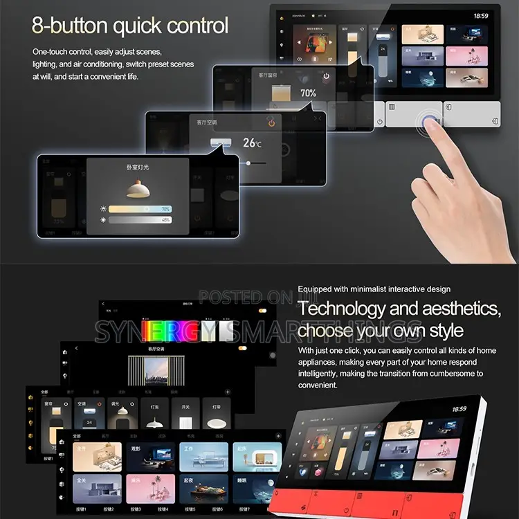 6inch Control Panel With 3 Gang Switch Black