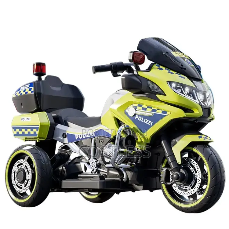 Children’s Big Red Police Electric Bike for Ages 1-10 Years