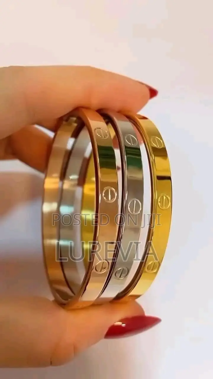 Simple Stainless Steel Bangles in Gold and Silver