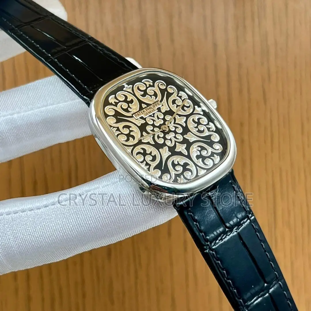 Patek Philippe Quality Luxury Men Genuine Leather Wristwatch