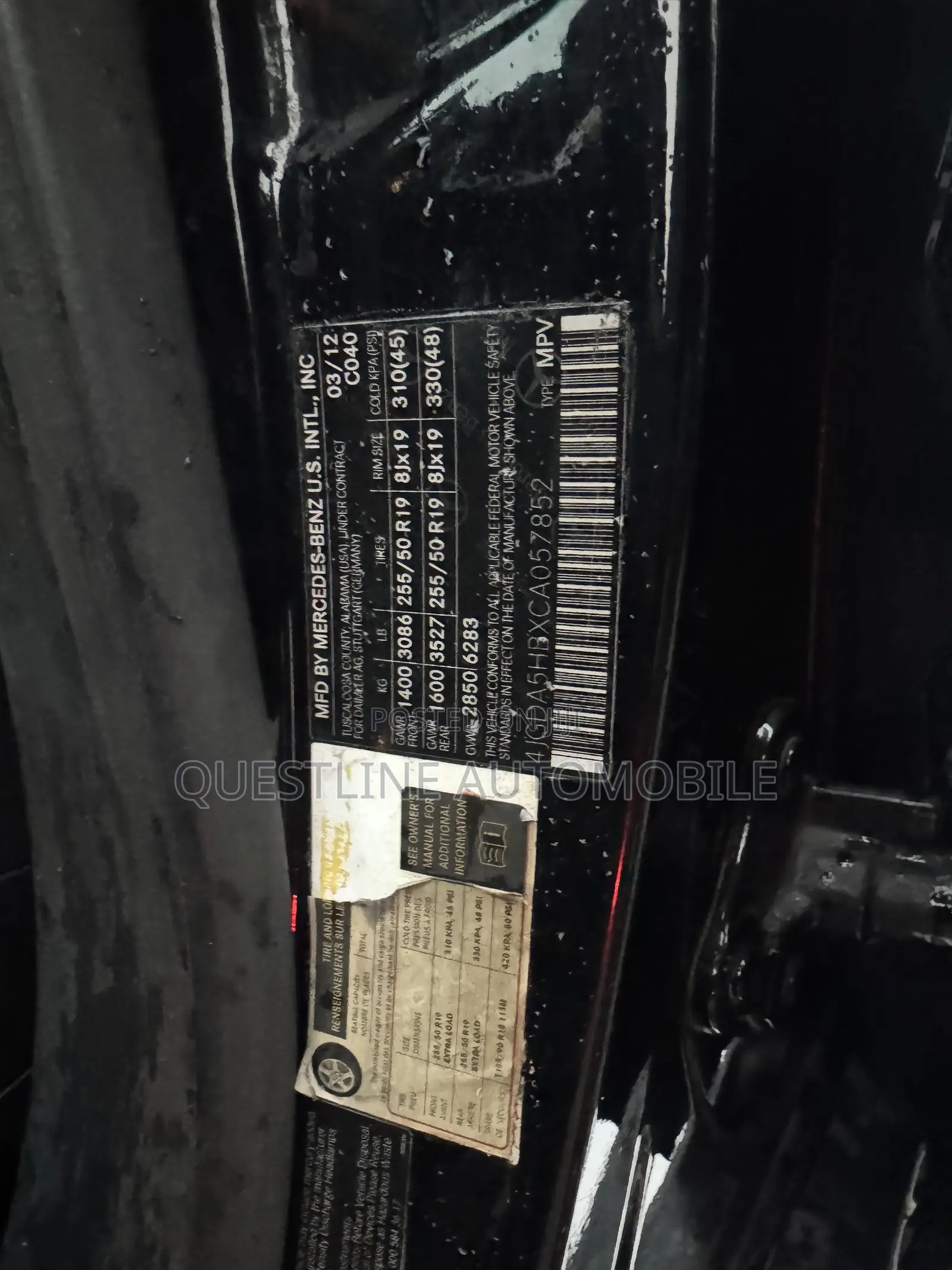 Mercedes-Benz M Class ML 350 4Matic 2012 Black