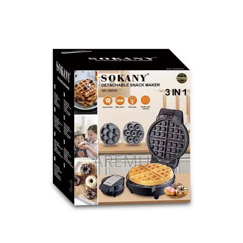 3 in 1 Sokany Eletric Detachable Waffle/Cartoon,Doughnut Maker...
