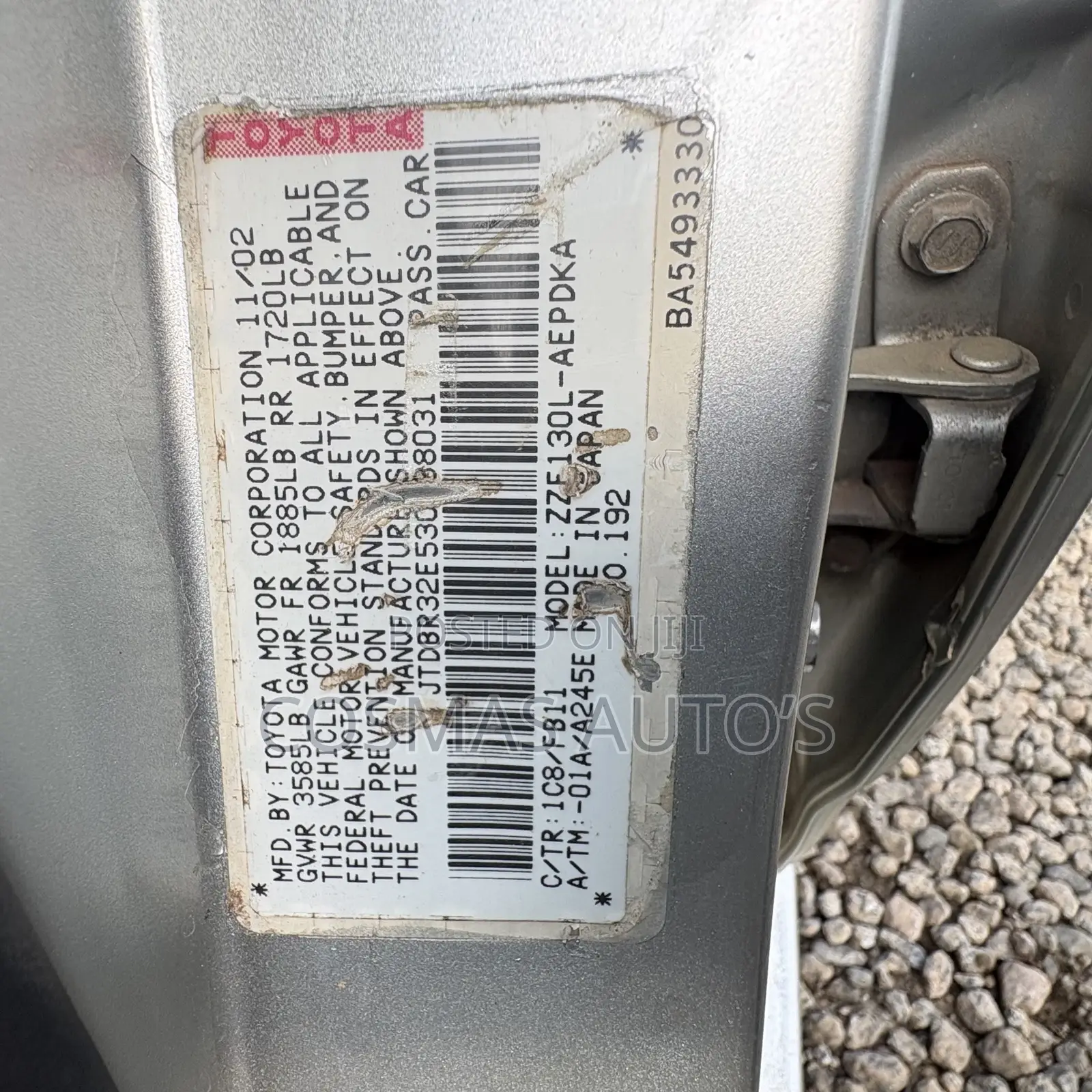 Toyota Corolla 2003 Silver