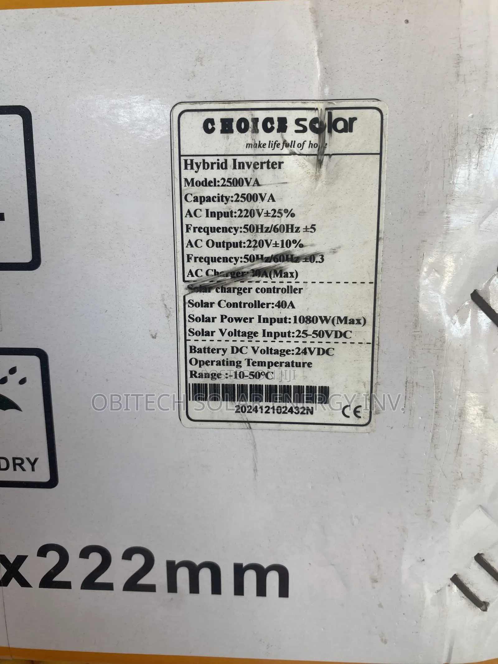 2.5kva Choice Solar Hybrid Inverter