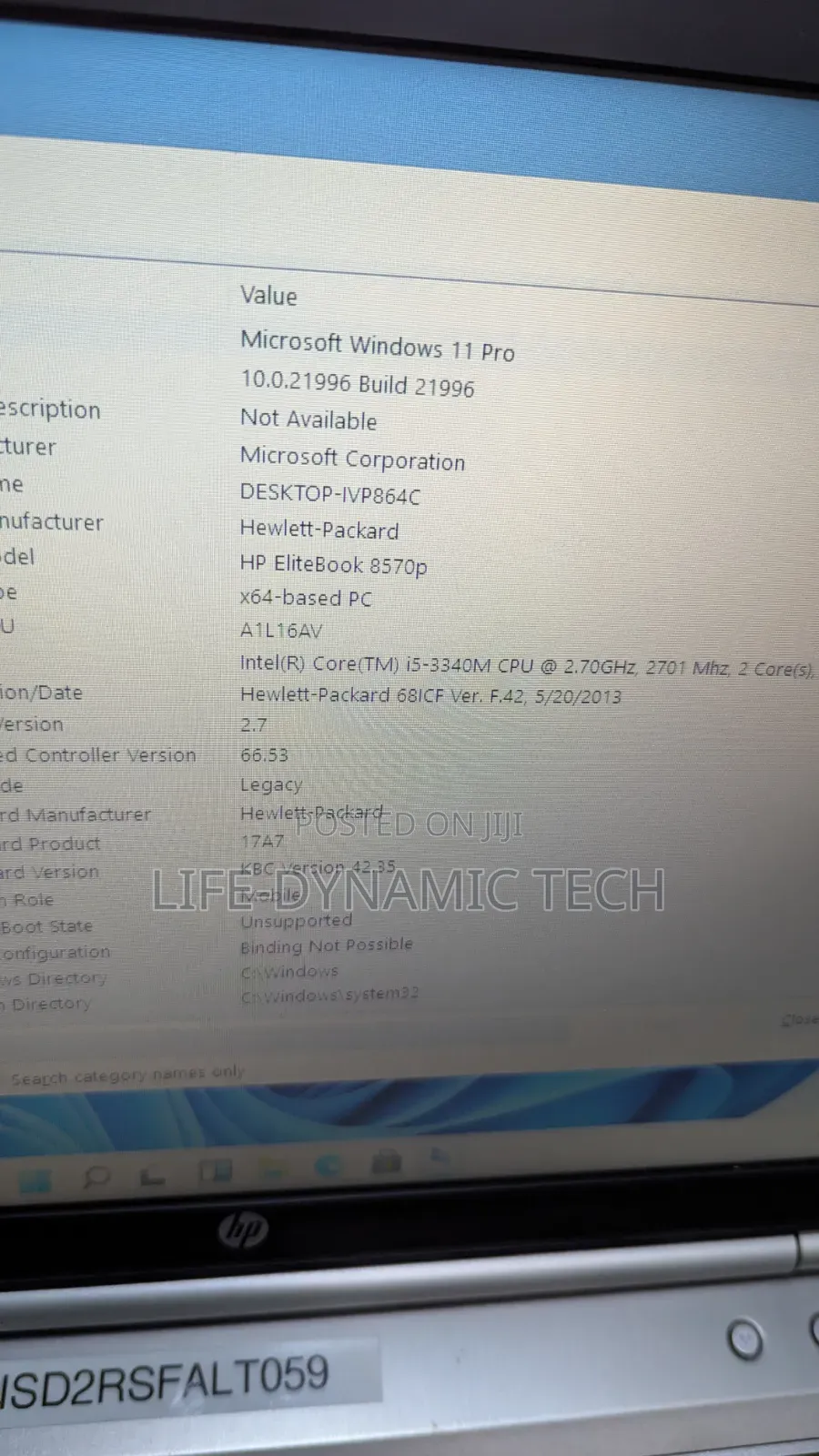 Laptop HP EliteBook 8570P 8GB Intel Core i5 HDD 500GB