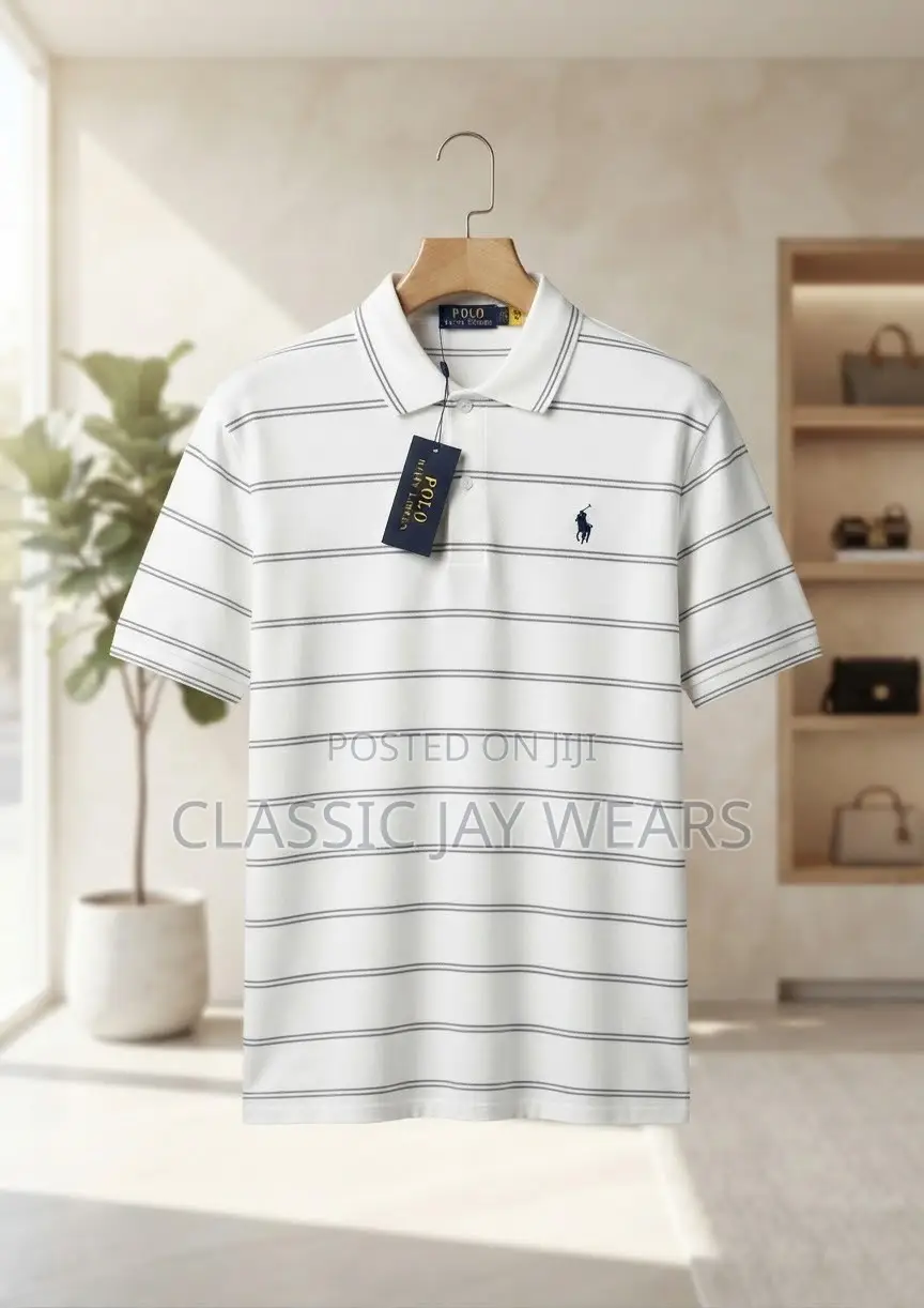 Plus Size Strip Collar Neck Polo