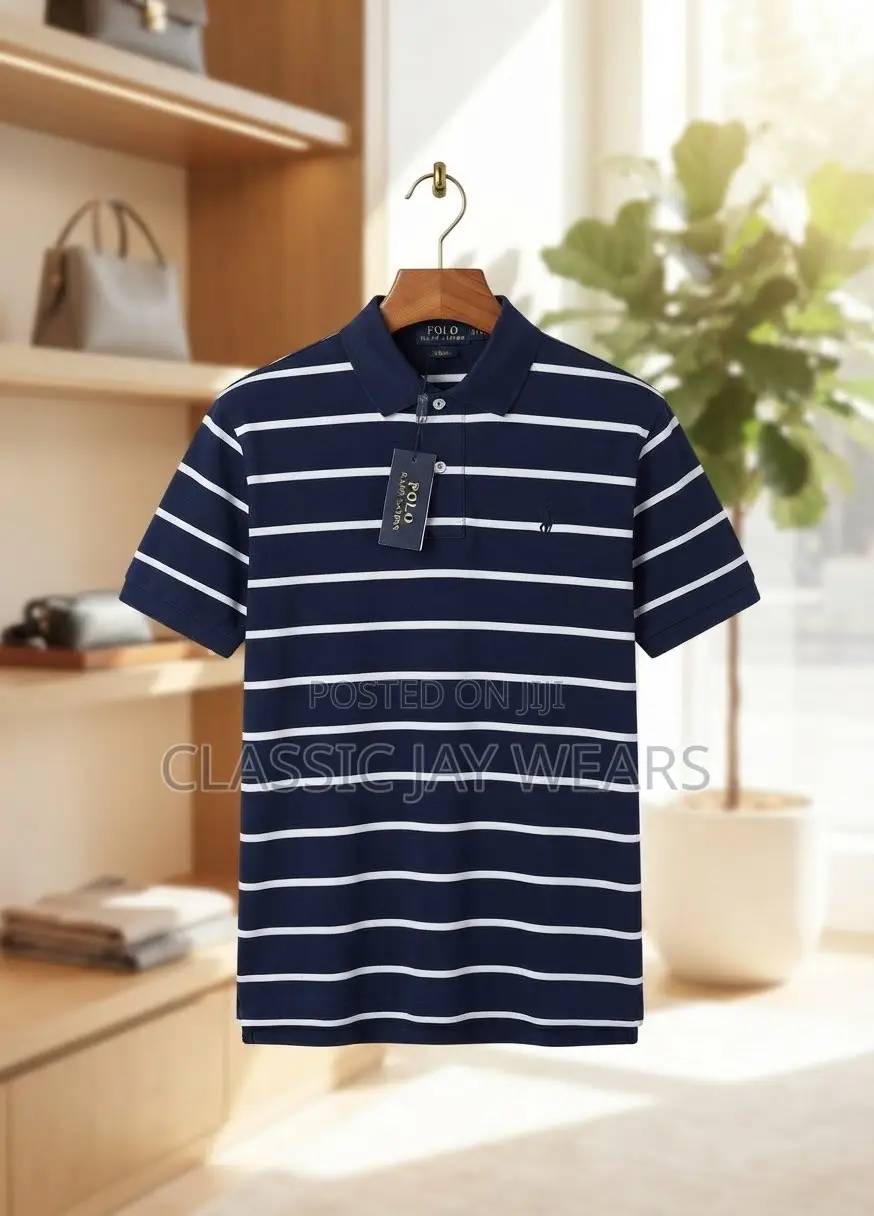 Plus Size Strip Collar Neck Polo