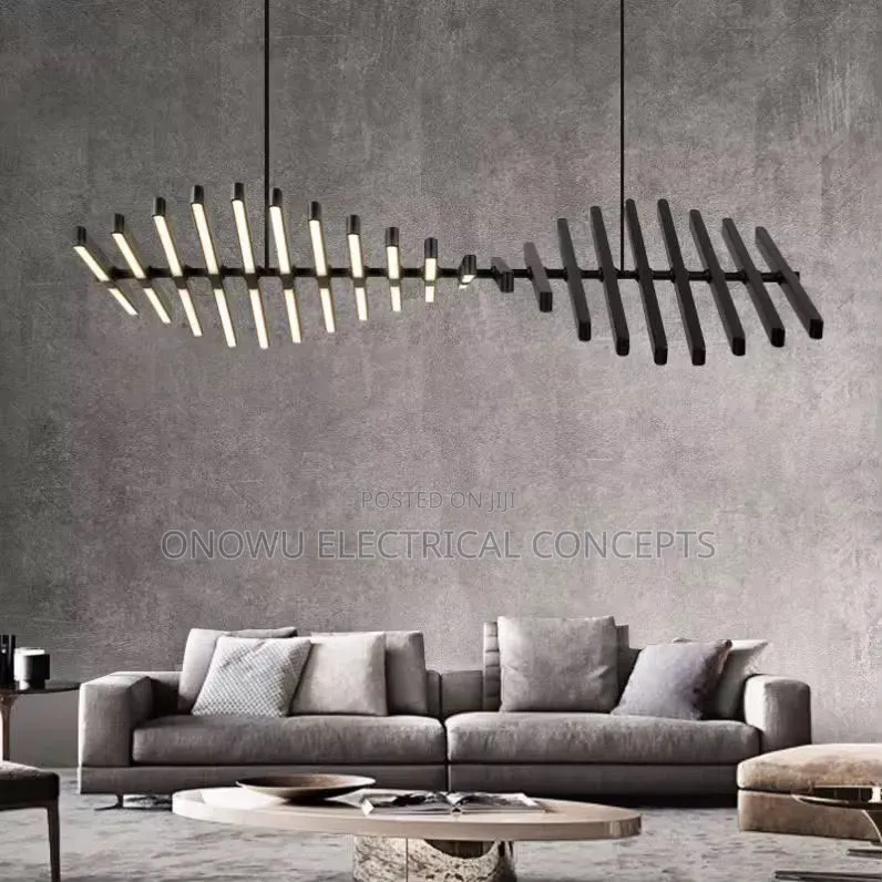Modern Simple Fish Bone Shape Living Room Lamp Dining Room Chandelier