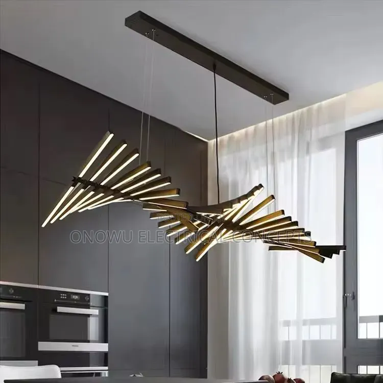 Modern Simple Fish Bone Shape Living Room Lamp Dining Room Chandelier