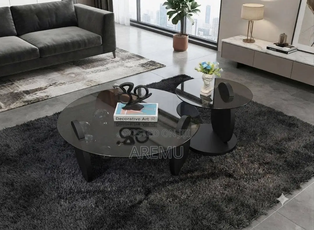 2 in 1 Glass Center Table  Available in Brown and Black