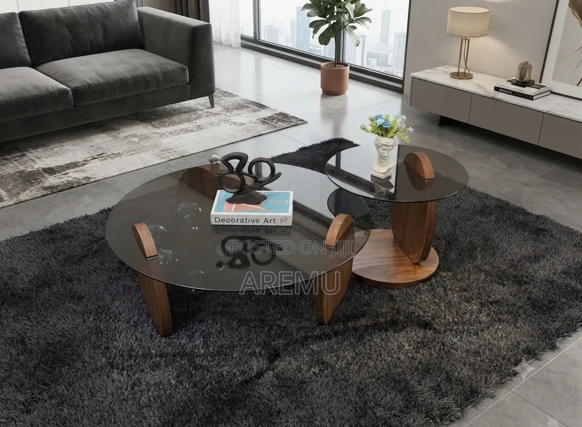 2 in 1 Glass Center Table  Available in Brown and Black
