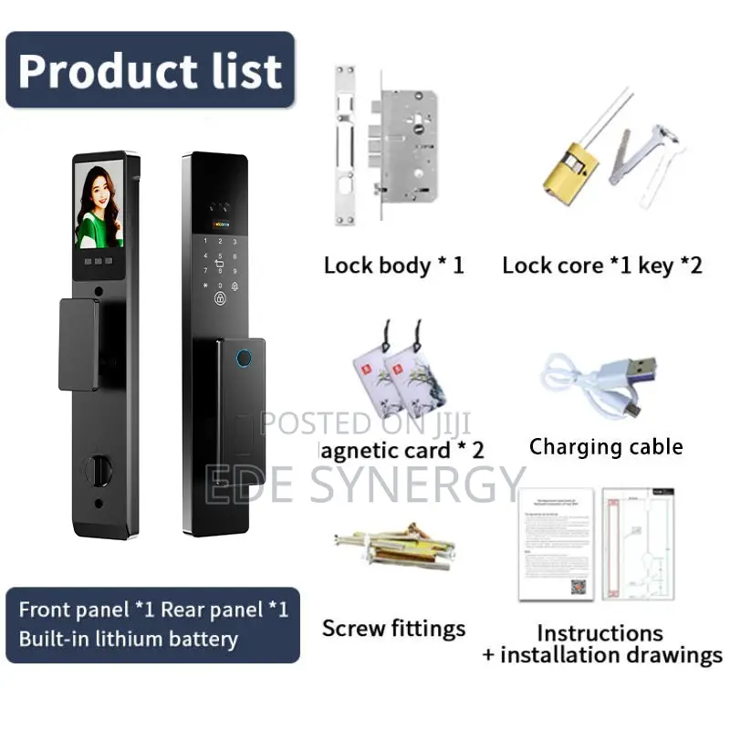 3d Face Recognition Smart Door Lock With Camera and Fingerprint
