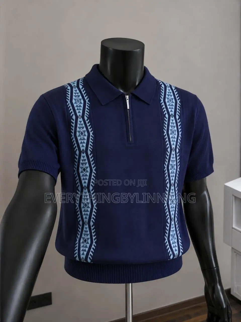 Men's Vintage Quarter-Zip Knit Polo Shirt (Classy Fit)