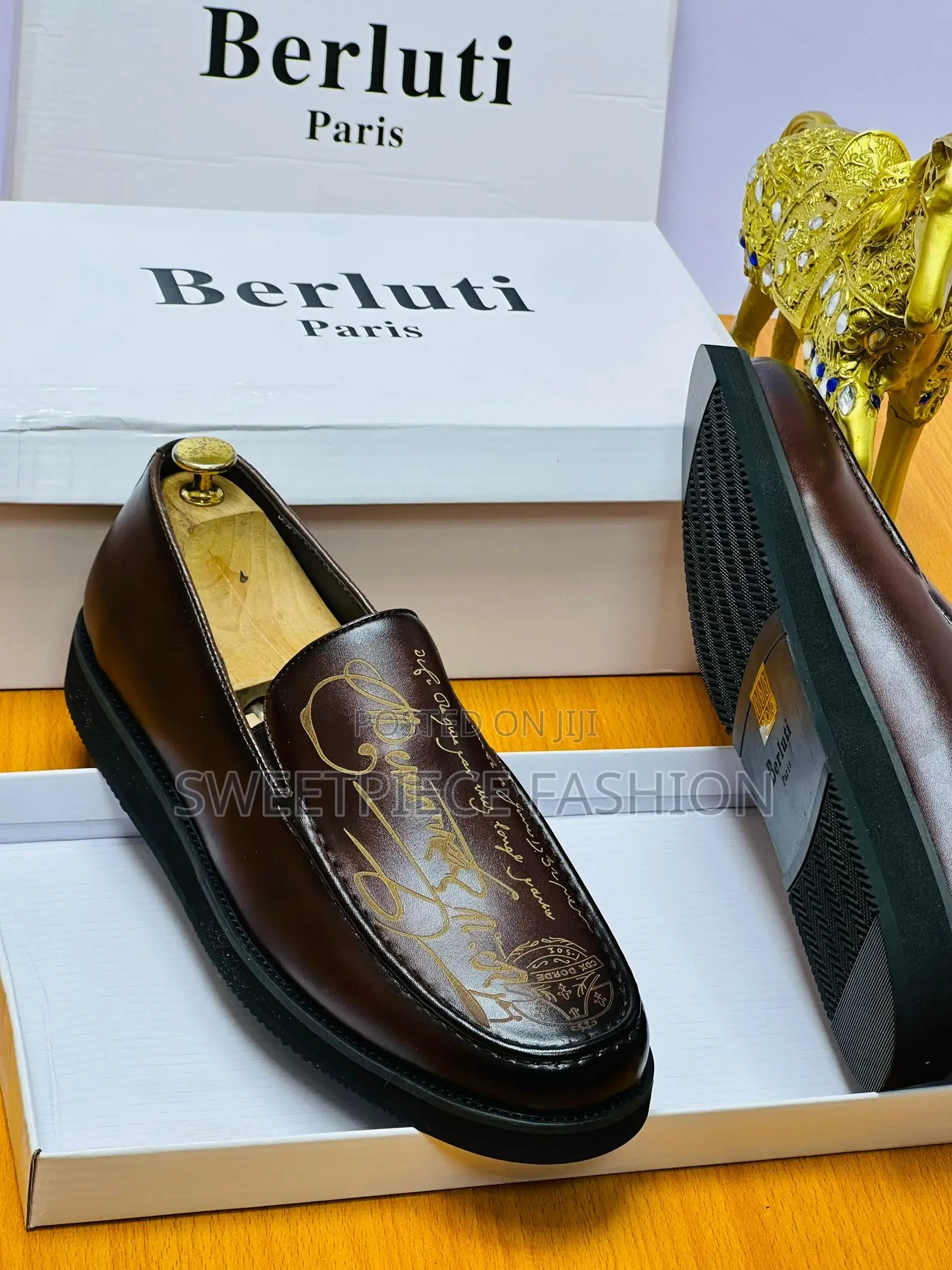 Men’s Premium Berluti Inspired Black/Brown Leather Loafers