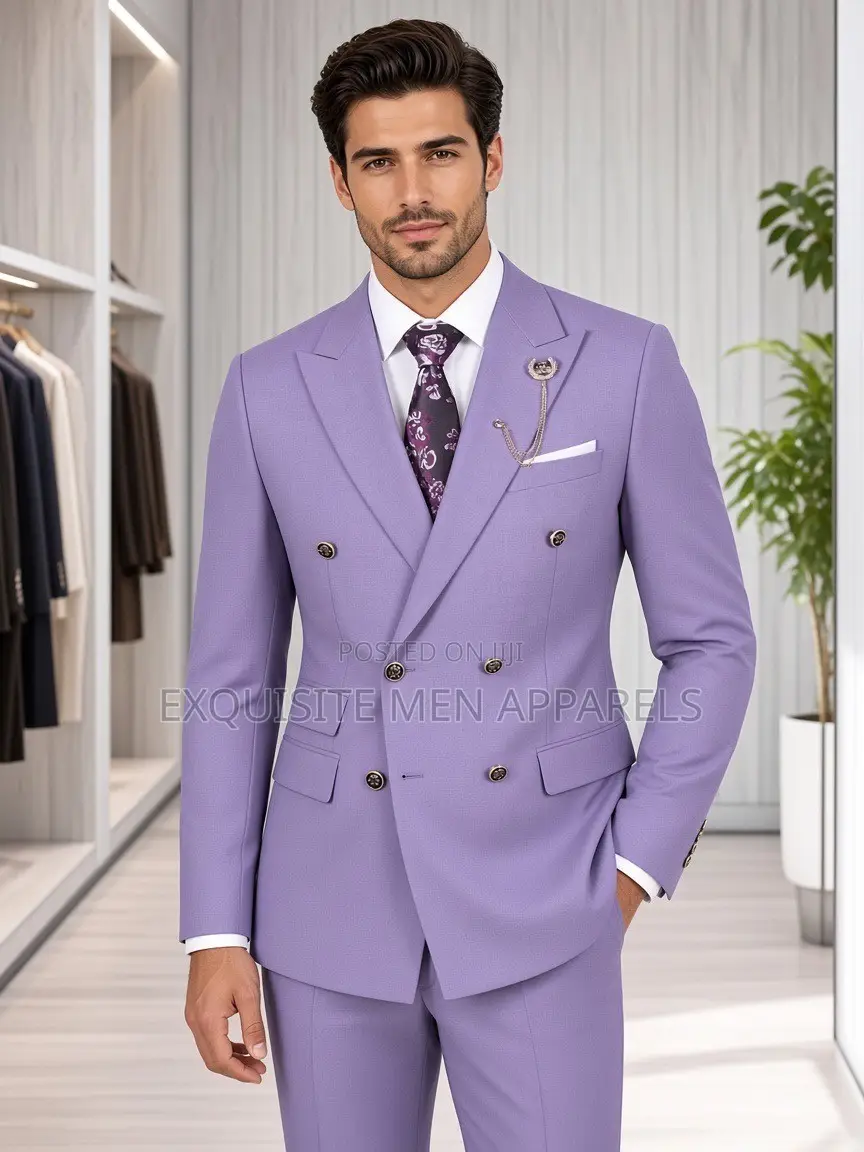 Latest Designers Double Breasted Daro Men’s Suit With Free Broaches