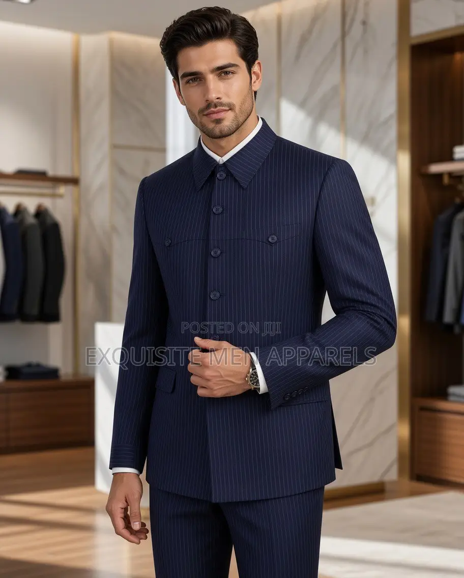 Classic Matured Stripe Safari Turkish Style Men’s Suit