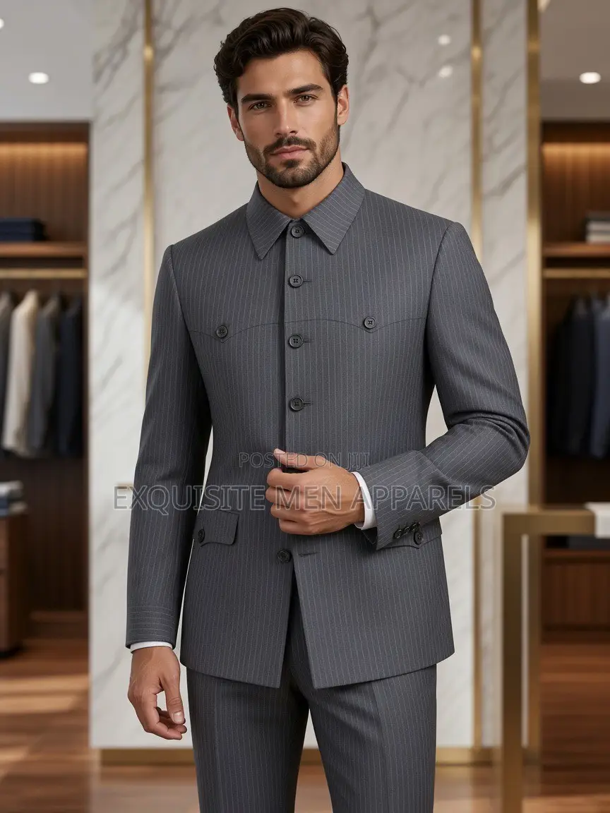 Classic Matured Stripe Safari Turkish Style Men’s Suit