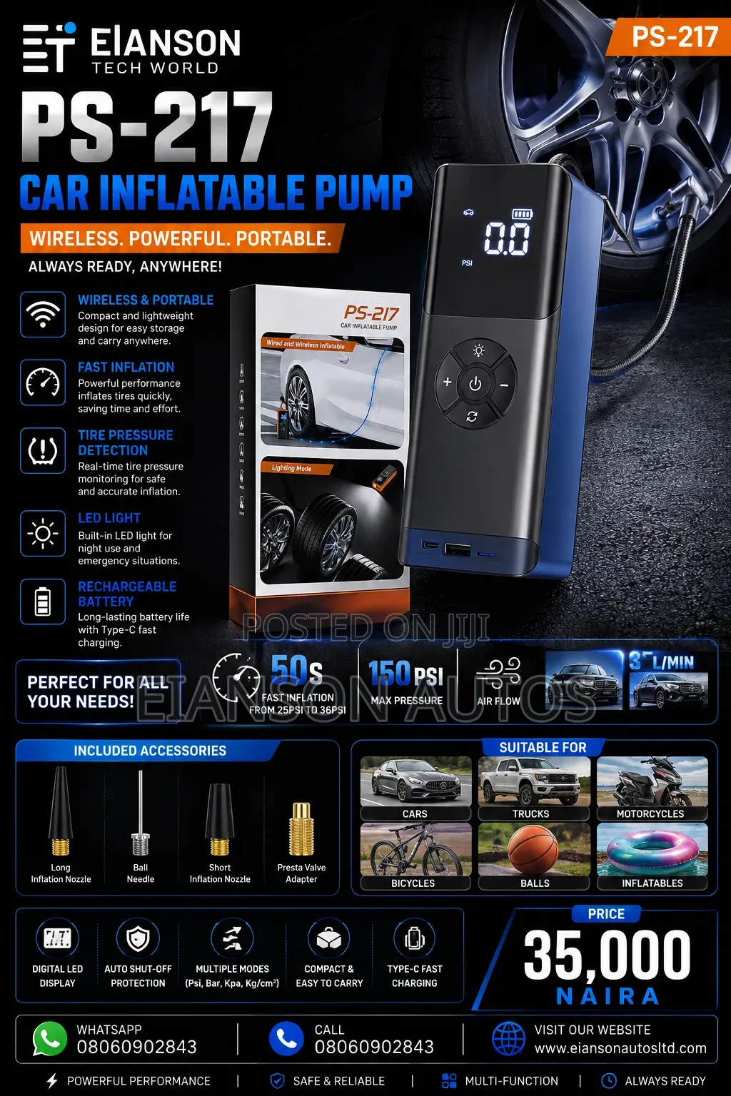 Car Wired and Wireless Inflatable Pump
