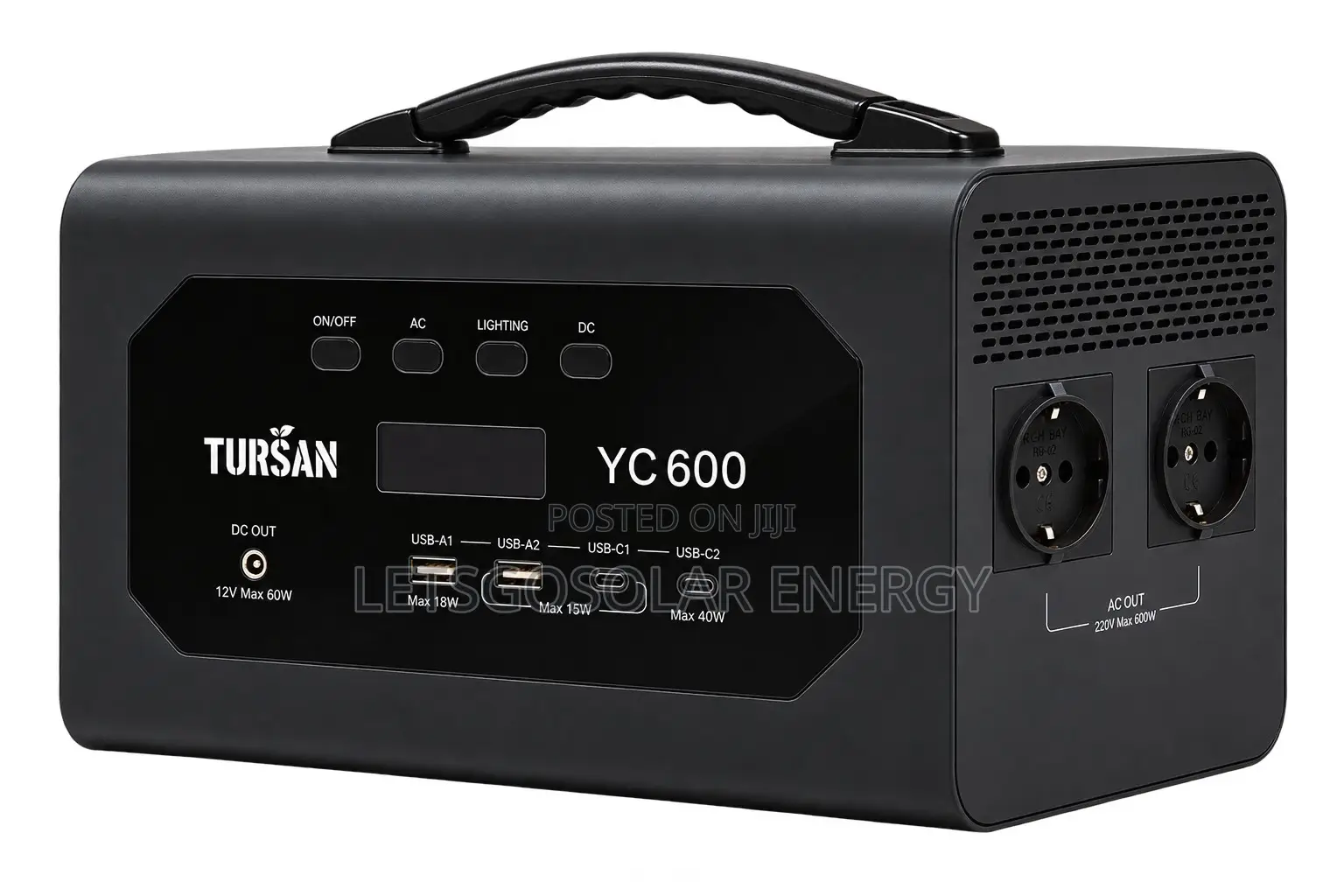 Tursan YC600 600W 627Wh Power Station for TV Fan Laptop Router