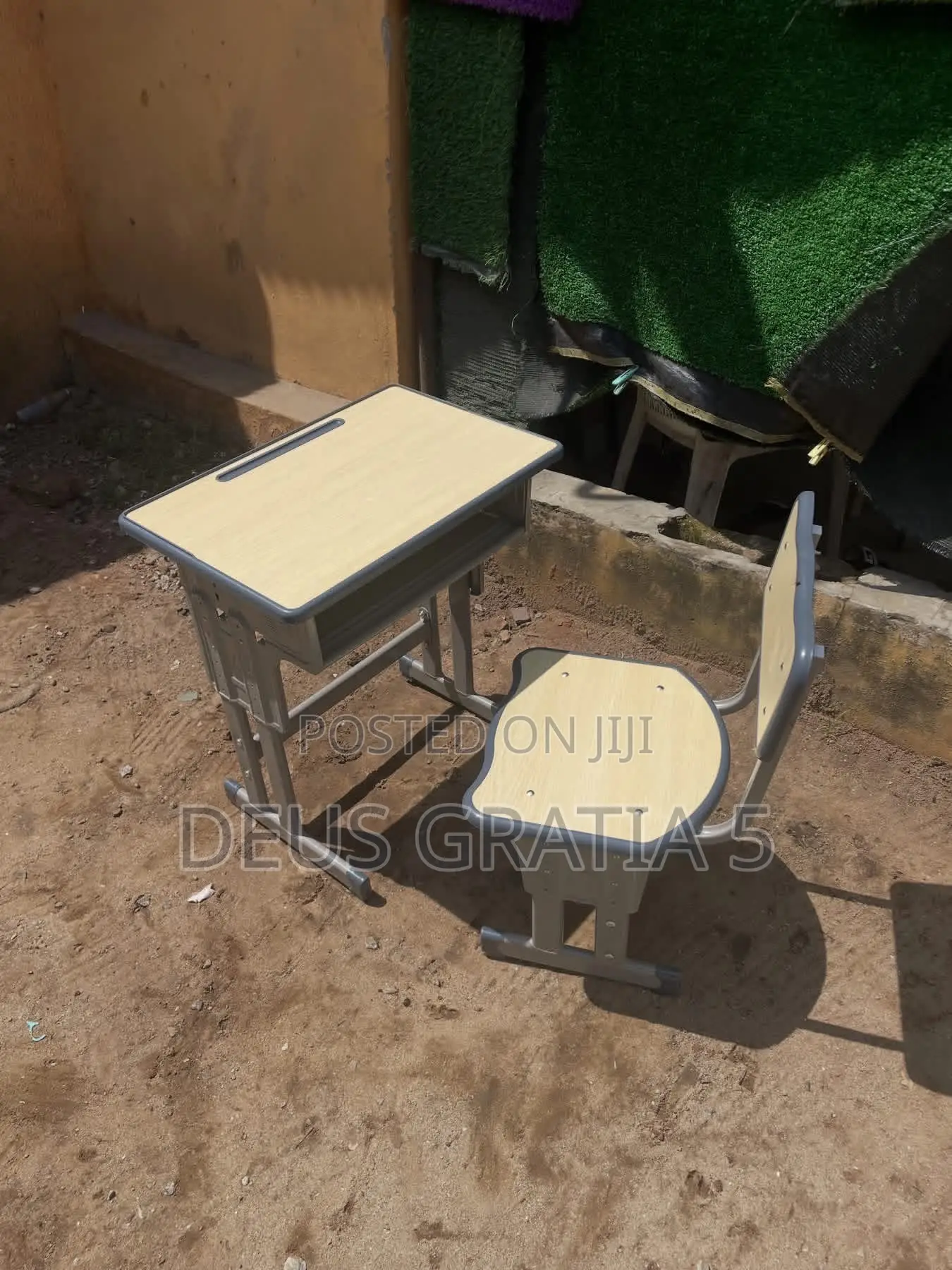 School Desk and Table With Adjustable Height
