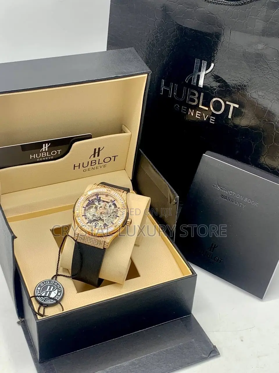 Hublot Quality Luxury Men Genuine Leather Automatic Engine Wristwatch
