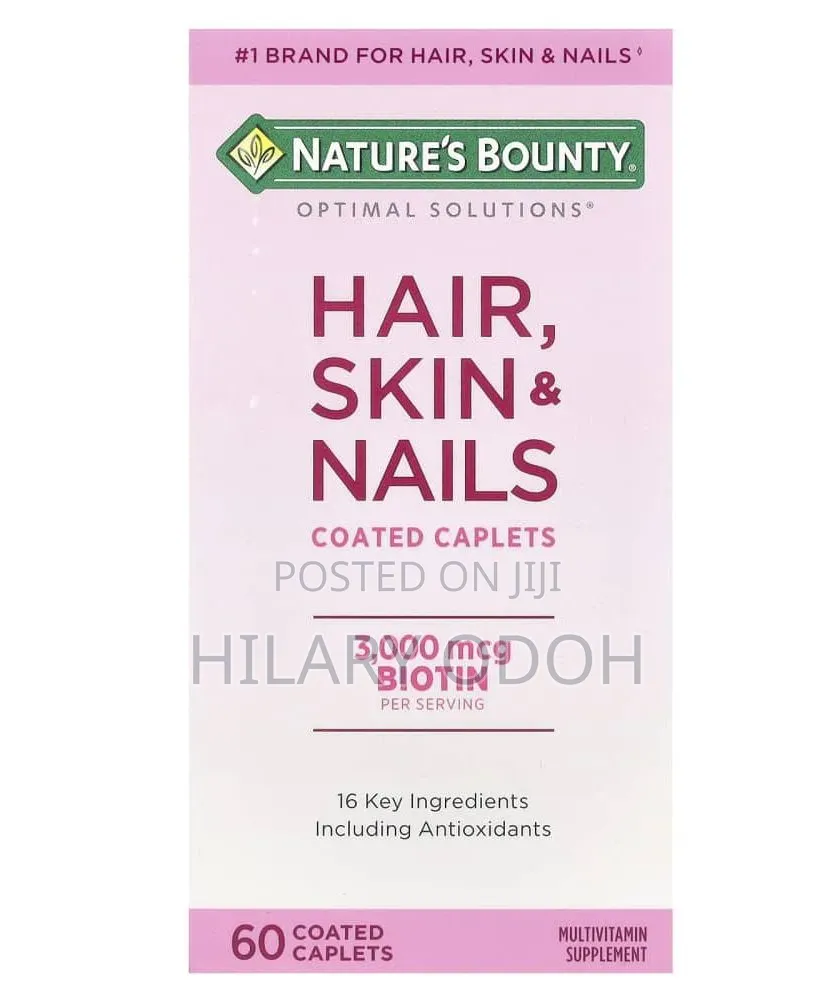 Nature's Bounty Hair, Skin & Nails 3,000 MCG Biotin 60 Coated Caplets