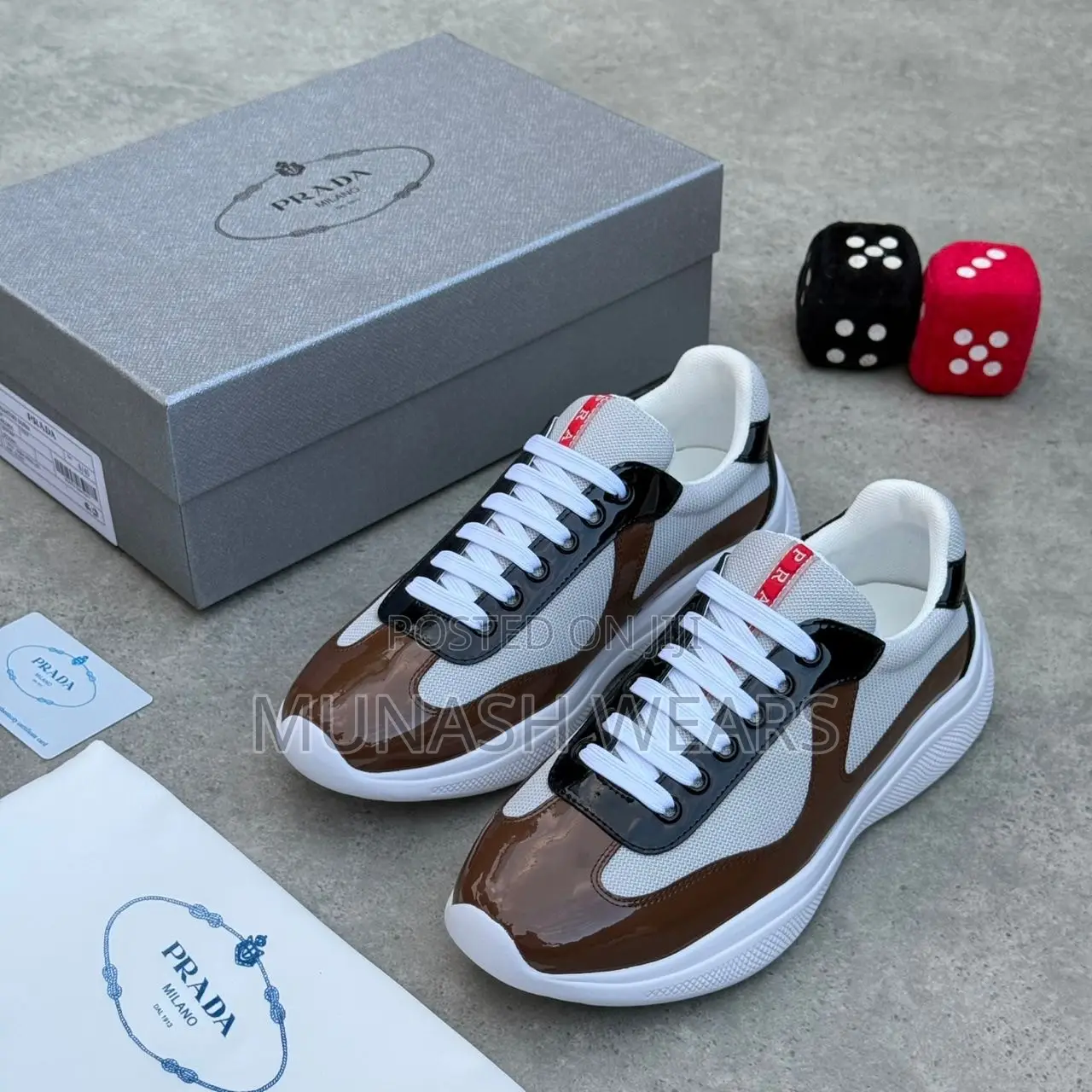 Prada Milano Leather Sneakers Available in 3 Colors 40-46