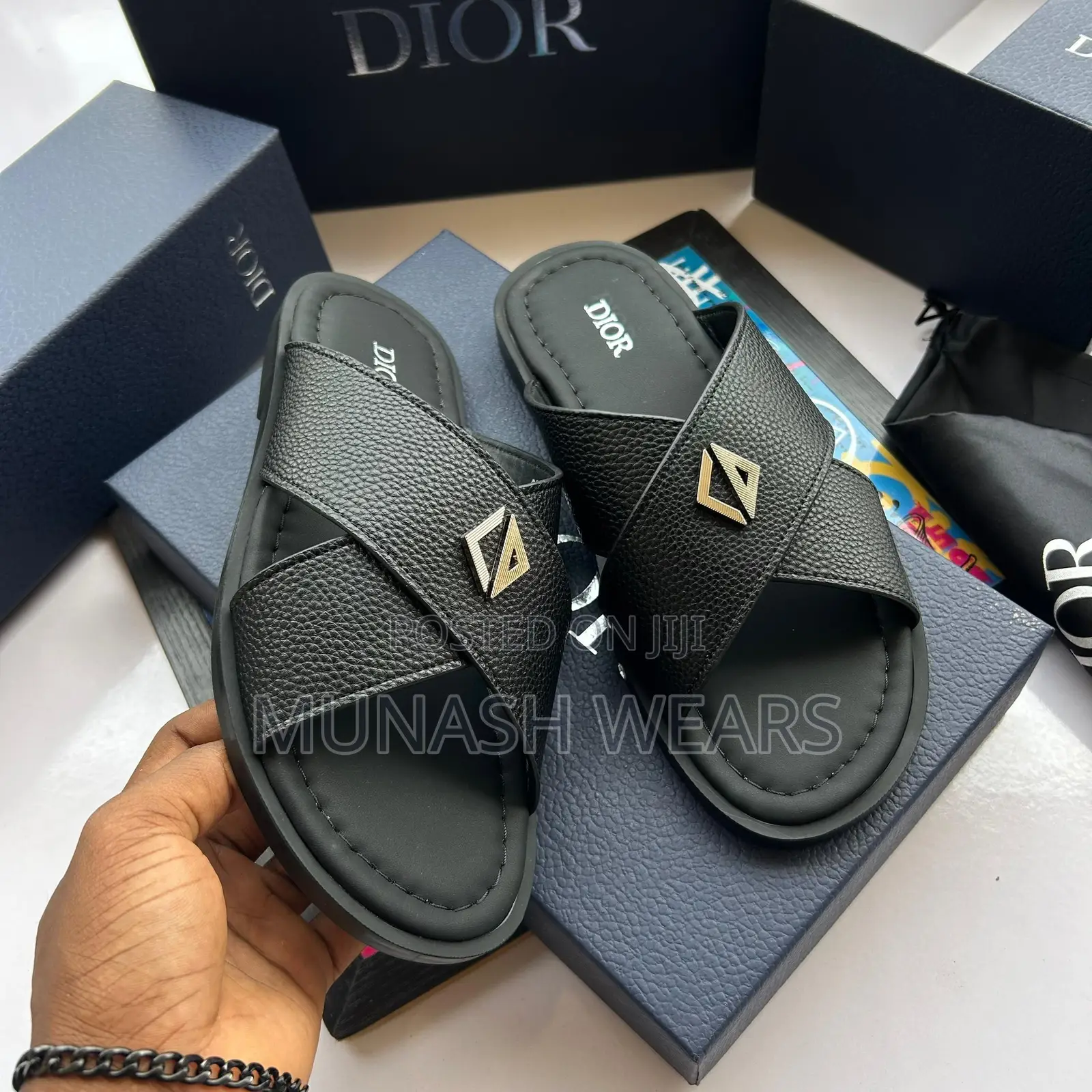 Christian Dior Cross Leather Slipers 40-46