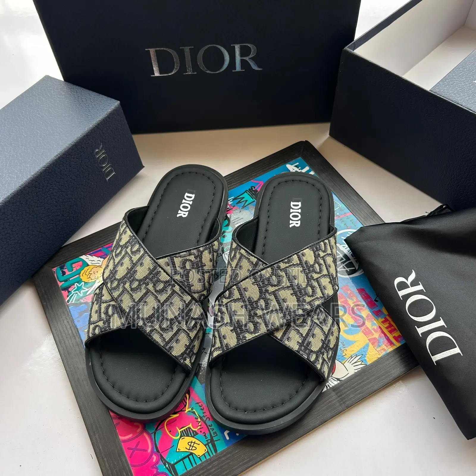Christian Dior Cross Leather Slipers 40-46