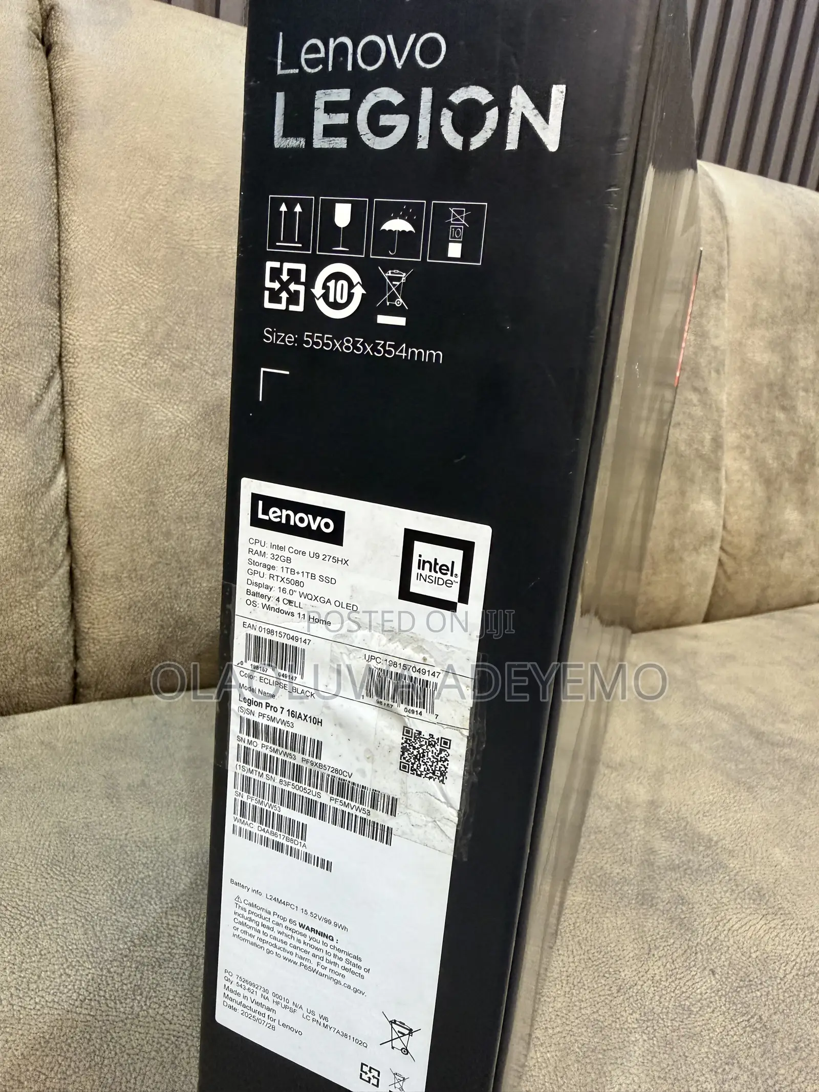 Laptop Lenovo Legion Pro 7 32GB Intel Core Ultra 9 SSD 2T