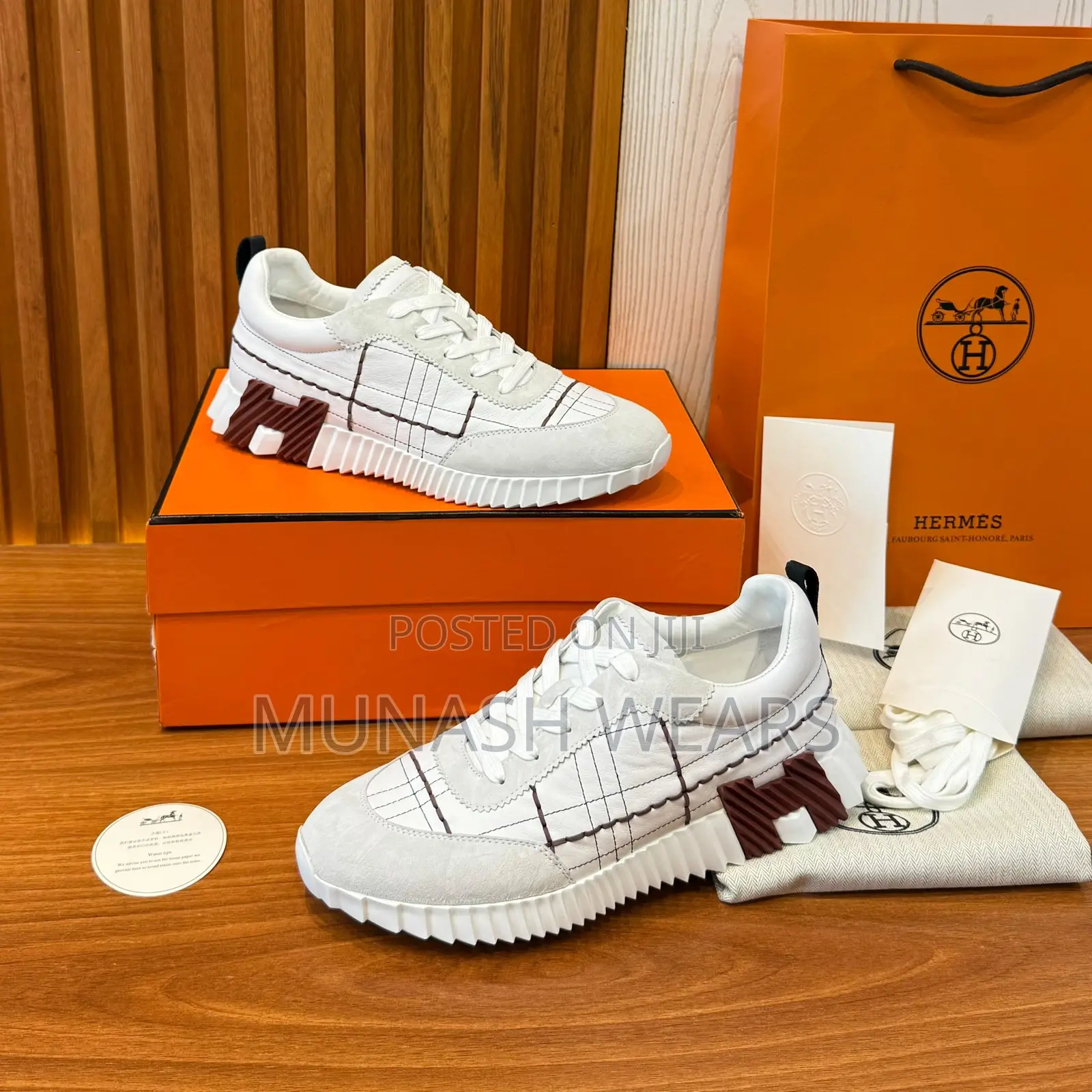 Luxury Hermes White Sneakers 40-46 Available