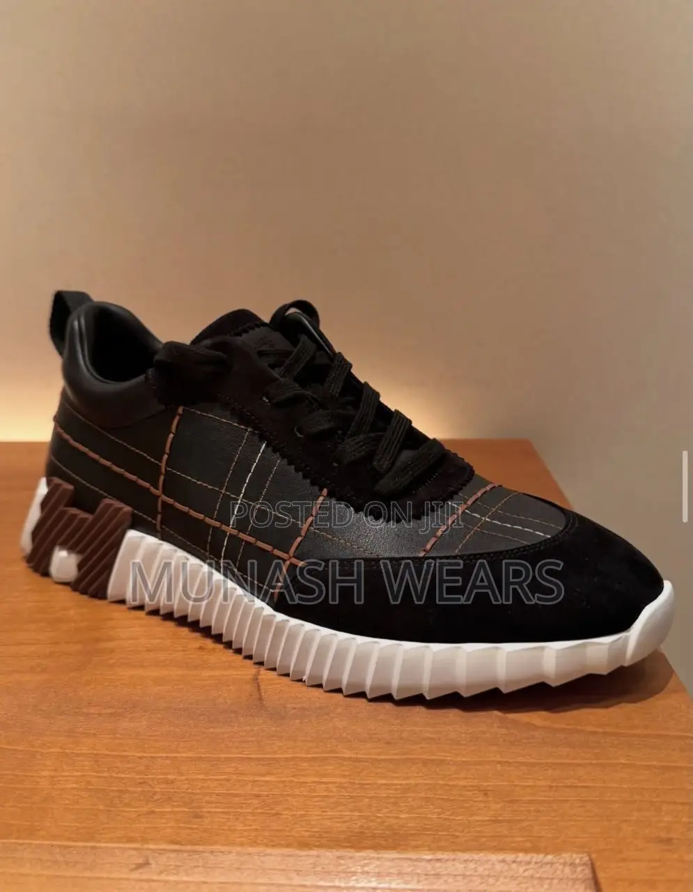 Original Hermes Sneakers Available in Black Brown and White