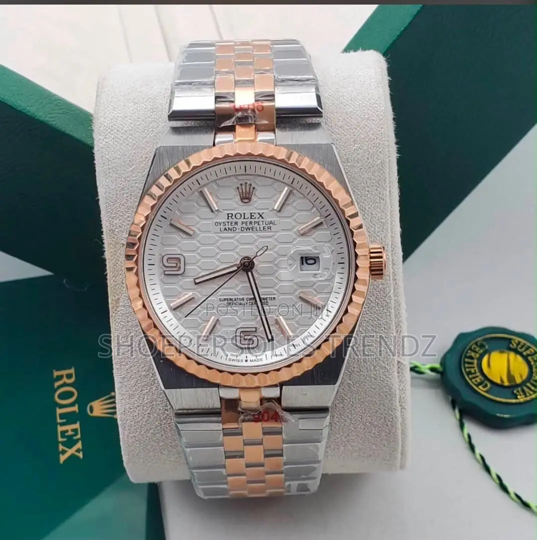 Rolex 2 Tone Chain Wristwatch With Date Indicator
