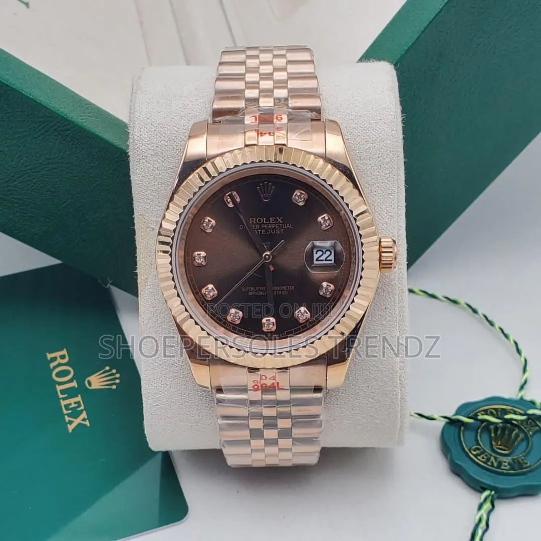 Rolex 2 Tone Chain Wristwatch With Date Indicator