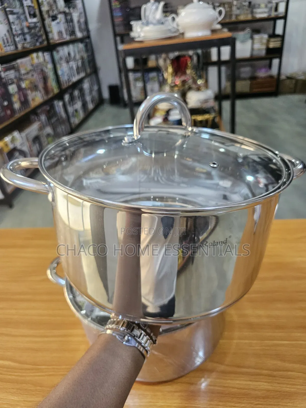 Hausroland Single Stainless Steel Pot With Glass Lid (28cm 30cm)