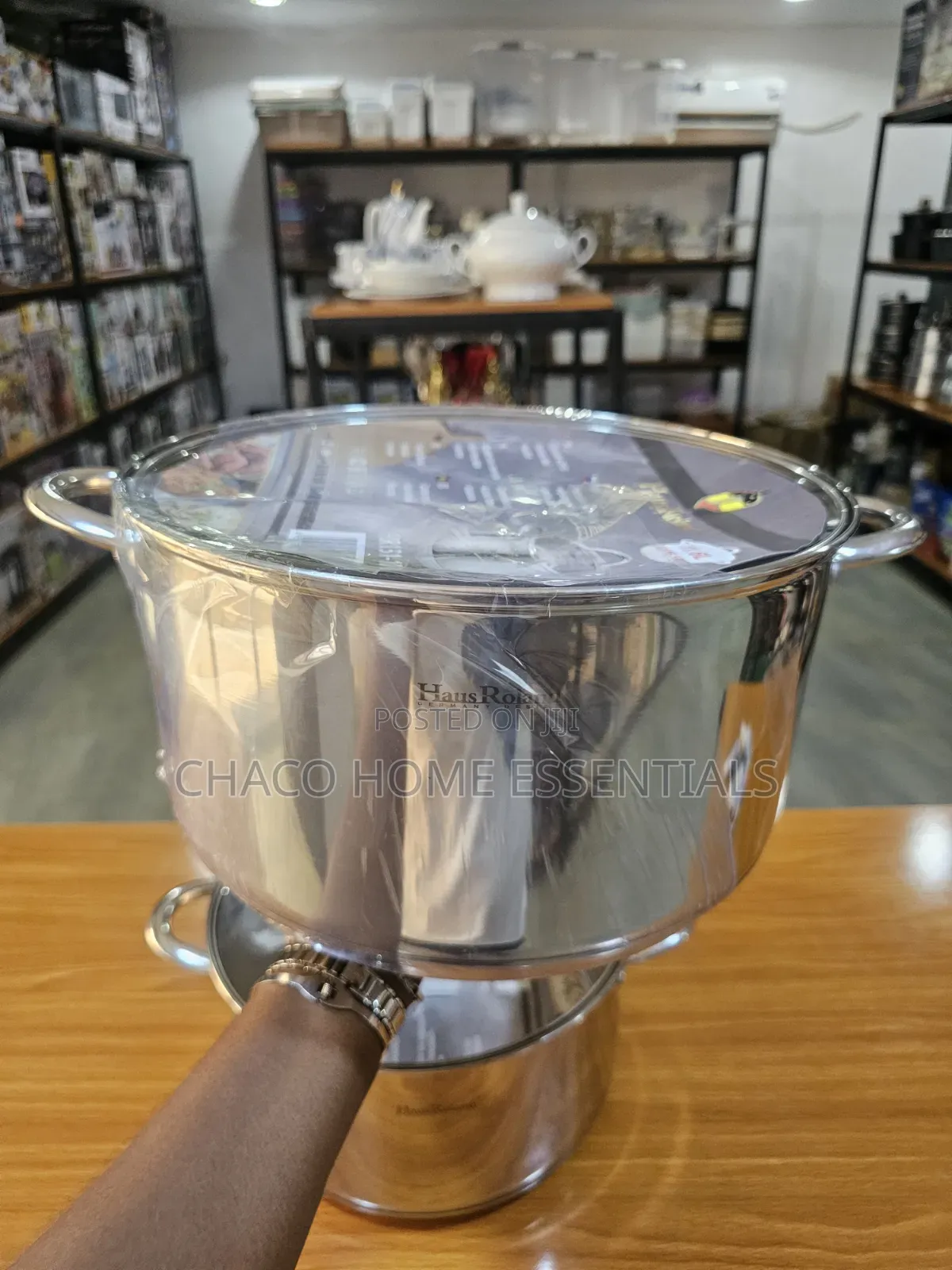 Hausroland Single Stainless Steel Pot With Glass Lid (28cm 30cm)